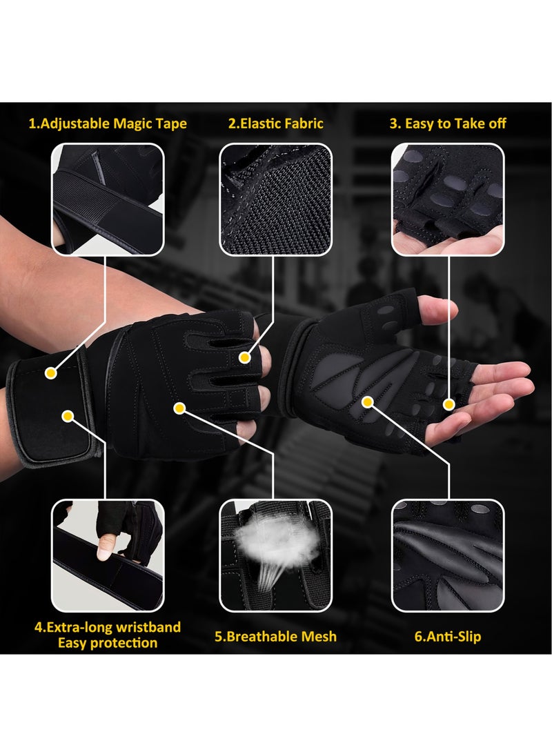 ZERIFAM Gym Gloves, Workout Gloves for Mens and Womens, Weight Lifting Gloves with Wrist Wrap Support, Full Palm Protection and Extra Grips for Weightlifting, Exercise, Cross Training, Fitness, Pull-up(L)  - Image 2