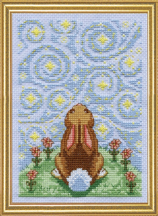 DesignWorks Ink Design Works Crafts Starry Night Bunny Counted Cross Stitch Kit, Multi - Image 1