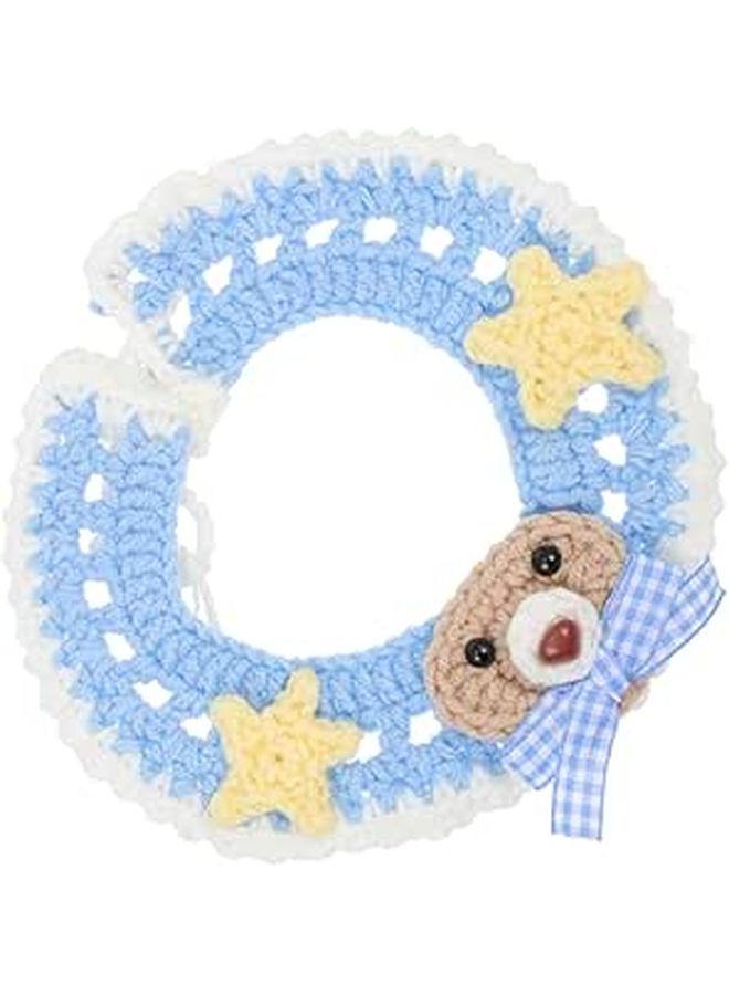 1Pc Adjustable Woolen Yarn Knitted Cat Collar for Daily Wear and Photo Shoot Pet Accessory - Image 1