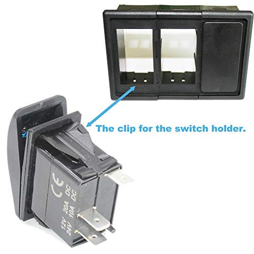 X-Haibei Marine 2 Position Rocker Switch On Off 12V 24V Spst Waterproof 3 Pin Blue LED Light - Image 3