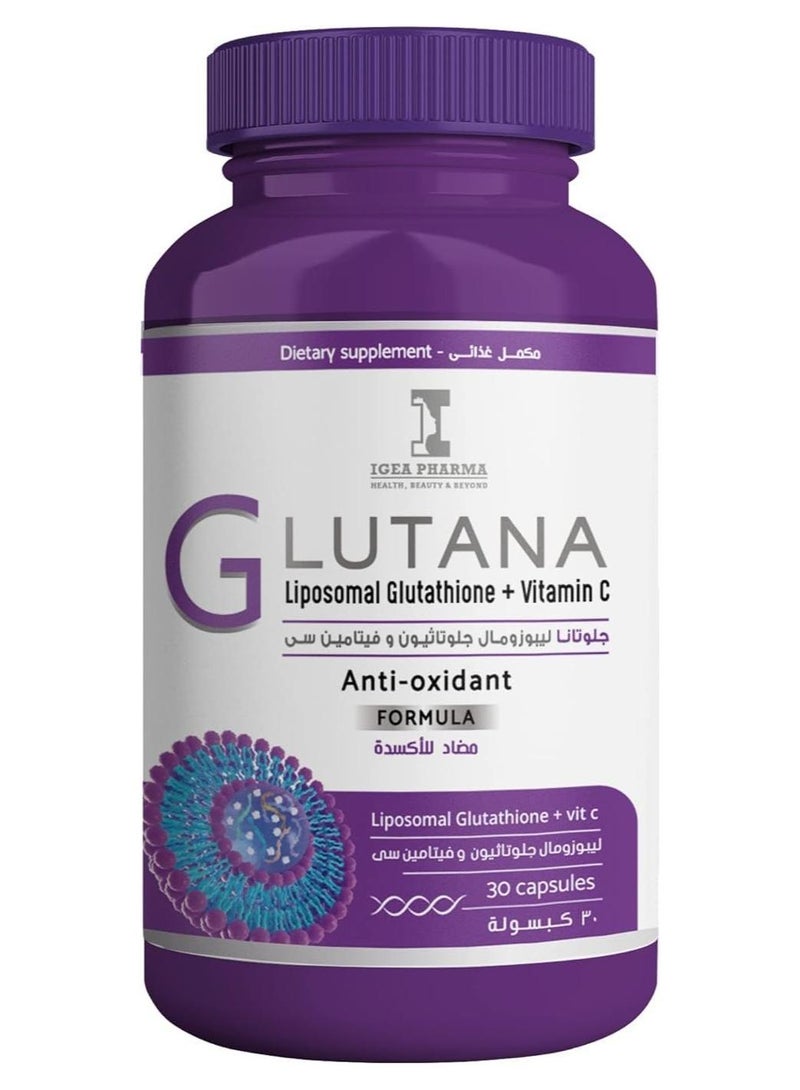 IGEA PHARMA Glutana | Glutathione & Vitamin C Glow - Anti-oxidant Bottle 30 Capsules - Image 1