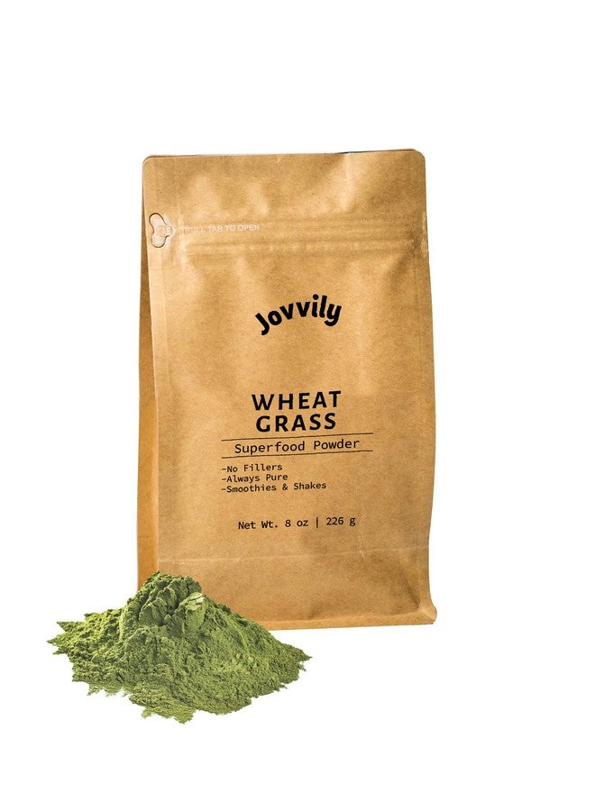 Jovvily Wheat Grass Powder - 8 oz - Superfood - No Fillers - Smoothies & Shakes - Image 1