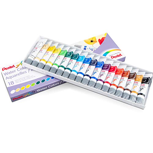 Pentel Arts Water Colors, Assorted Colors, Pack of 18 (WFRS-18) - Image 1
