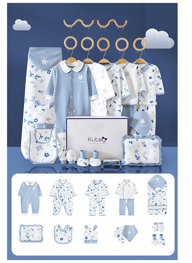 Bukela 18PCS Newborn Baby Gift Set, Newborn Layette Gift Set for Boys and Girls, Babies Essential Clothes Accessories with Baby Blanket, 100% Premium Cotton, for Spring Summer Autumn Winter Four Seasons - Image 1