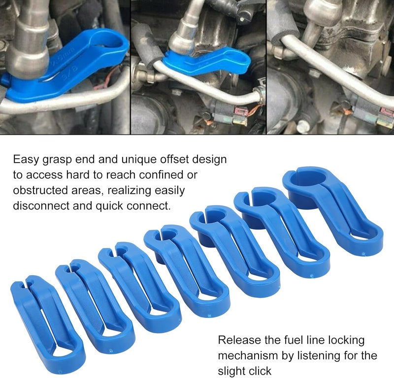 Fuel Line Disconnect Tool Set, 7PCS ABS Plastic, Multiple Sizes for Automatic Transmission Lines - Easy One - Handed Operation, Rust, Ideal for and Repairs - Image 2