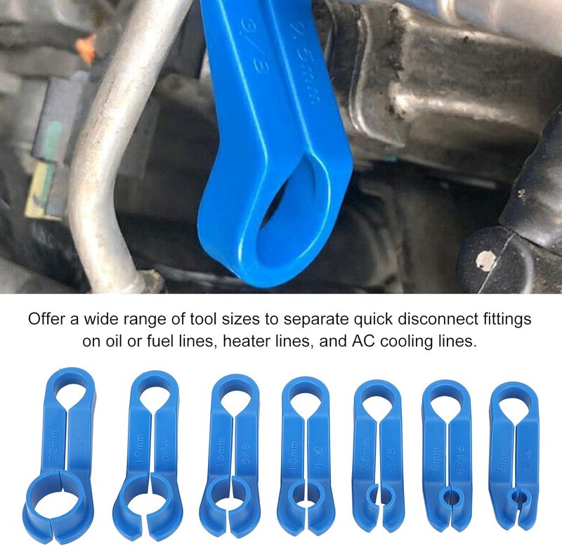 Fuel Line Disconnect Tool Set, 7PCS ABS Plastic, Multiple Sizes for Automatic Transmission Lines - Easy One - Handed Operation, Rust, Ideal for and Repairs - Image 3