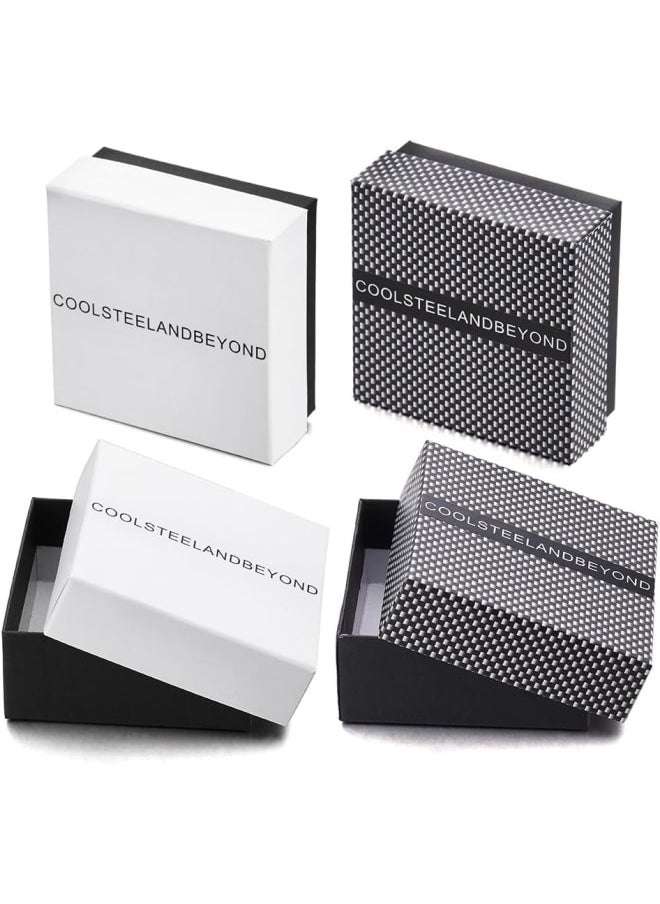 ماركة غير محددة - COOLSTEELANDBEYOND سوار جلدي مزدوج الخيط للرجال - جلد - دلايات من الفولاذ المقاوم للصدأ، مشبك مغناطيسي - Image 1