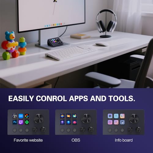 TreasLin Stream Controller Deck with12 Customizable Macro Keypad to Trigger Actions in OBS Twitch YouTube for Content Creators Stream Dock Compatible with PC Mac N3 Black Macro Keypad - Image 3