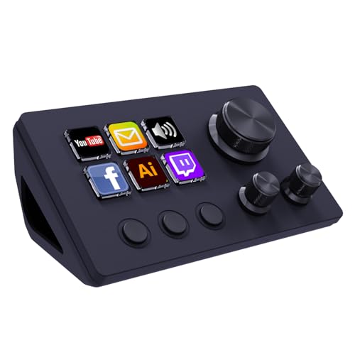 TreasLin Stream Controller Deck with12 Customizable Macro Keypad to Trigger Actions in OBS Twitch YouTube for Content Creators Stream Dock Compatible with PC Mac N3 Black Macro Keypad - Image 1