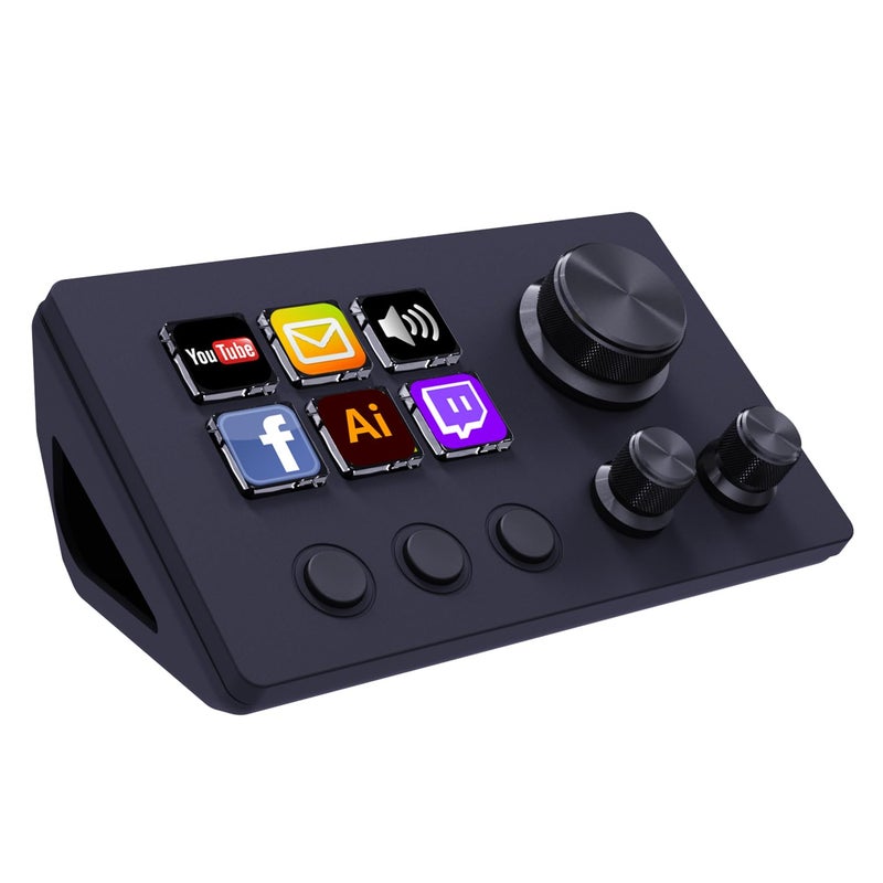 TreasLin Stream Controller Deck with12 Customizable Macro Keypad to Trigger Actions in OBS Twitch YouTube for Content Creators Stream Dock Compatible with PC Mac N3 Black Macro Keypad - Image 2