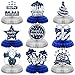 Yexiya 9 Pieces Happy Birthday Party Decorations Birthday Table Centerpieces Happy Date of Birth Honeycomb Centerpieces for Men and Women Birth Date Party Supplies Blue Silver Star - Image 3