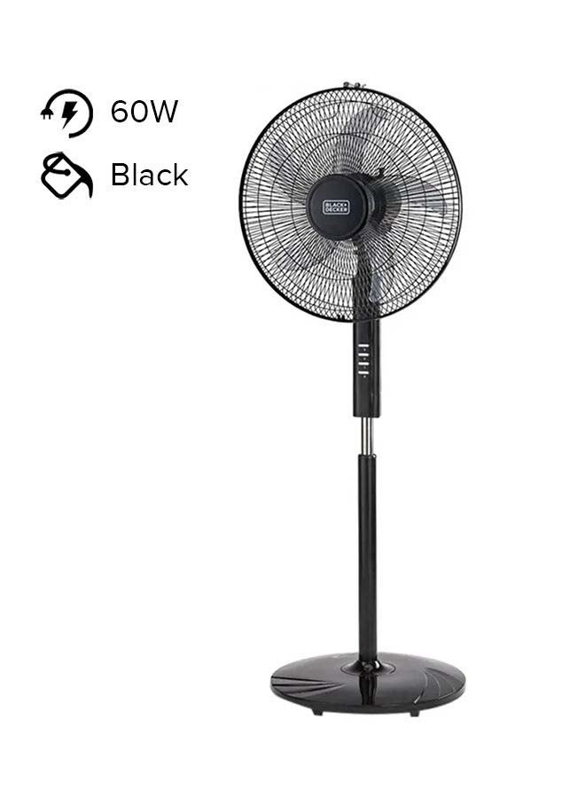 BLACK+DECKER 60W Stand Fan 16 Inch Diameter, 90° Wide Swing 3 Speeds Plus Modes And 5AS Blade, For The Perfect Temperature 60 W FS1620-B5 Black - Image 1