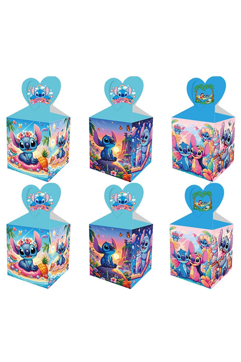 erorex 24pcs style 3 Disney Lilo & Stitch Candy Popcorn Boxes Container Cartoon Kids Birthday Cookies Choc