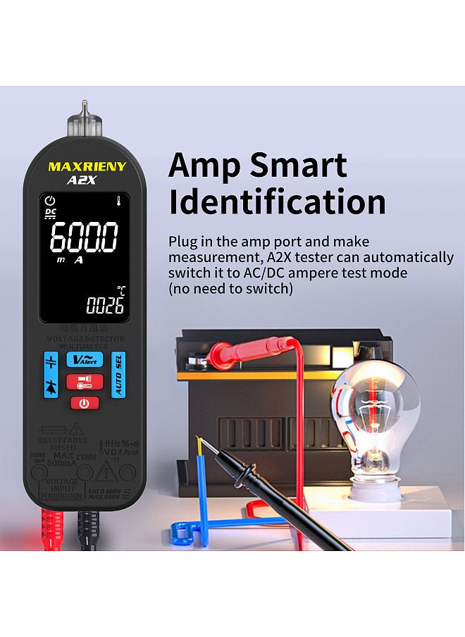 Generic MAXRIENY Automatic Anti-Burn Intelligent Digital Multimeter Non Contact Voltage Detector Smart Voltmeter Resistance Frequency Continuity V-Alert Live Wire Voltage Tester with Carrying Case  - Image 3