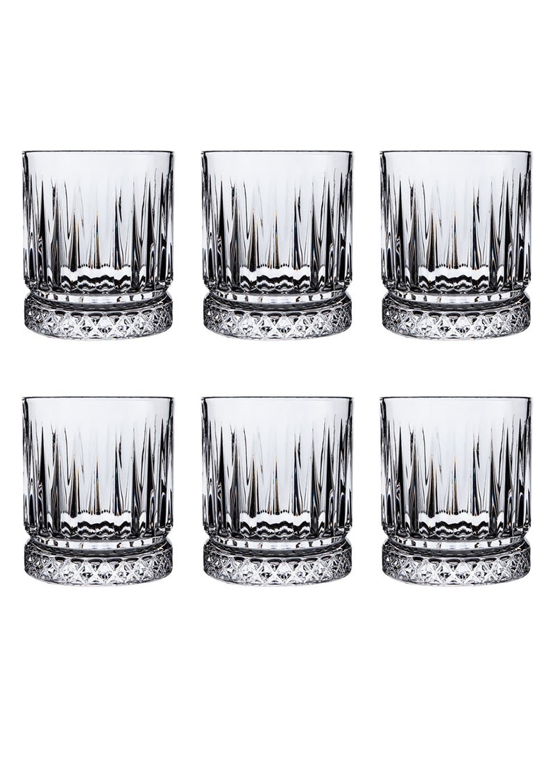 Glass Set, Set Of Six, Striped Cut Transparent Cup, Can Be Used For Drinking Water, Coffee, Tea, Juice, Milk, 210 Ml - Image 1