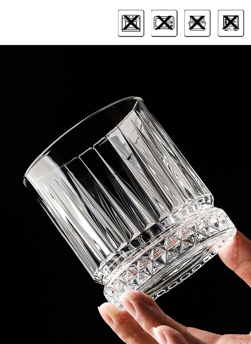 Glass Set, Set Of Six, Striped Cut Transparent Cup, Can Be Used For Drinking Water, Coffee, Tea, Juice, Milk, 210 Ml - Image 3