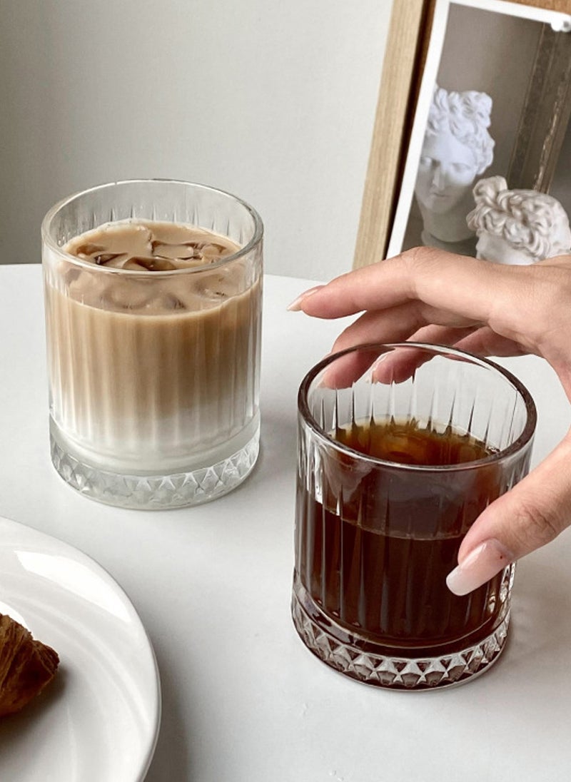 Glass Set, Set Of Six, Striped Cut Transparent Cup, Can Be Used For Drinking Water, Coffee, Tea, Juice, Milk, 210 Ml - Image 4