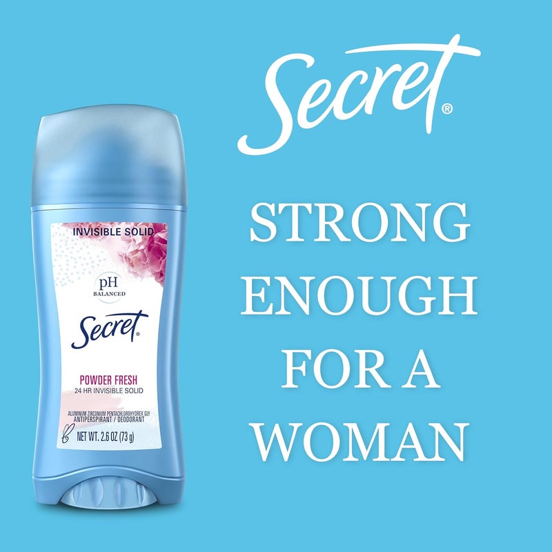 Secret Unscented Antiperspirant Deodorant, 24 Hour Invisible Solid, 2.6 oz - Image 5