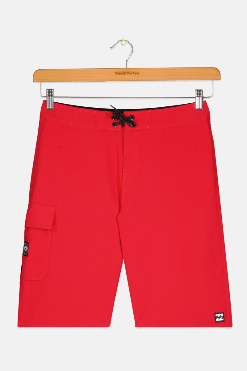 Billabong Kids Boy Brand Logo Board Shorts, Red - Image 1