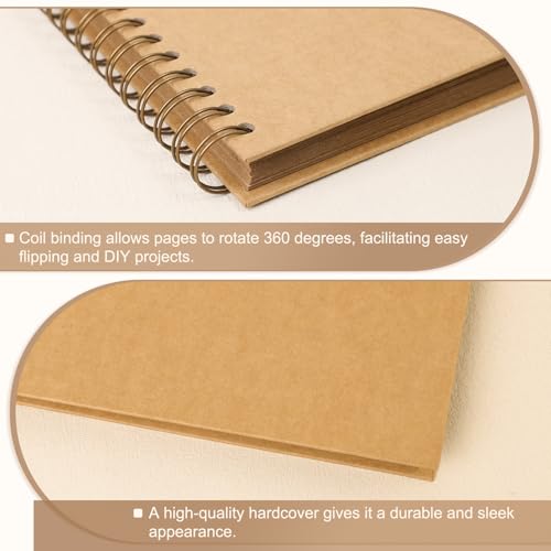 Bonyomor Scrapbook Album 7x7 Inches Photo Album Hardcover Kraft with Window Scrap Book Blank Memory Book for Baby Wedding Guest Book Couples Graduation Travel DIY Anniversary, 40 Pages Brown - Image 5