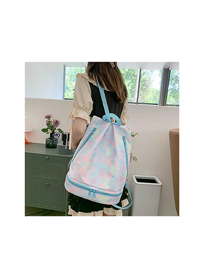 PROMASS Gym Bag Women, Swimming Beach Bag For Girls, Sports Backpack Wet And Dry Storage, Yoga Dance Camping Hiking Travel Swim Bags (Blue) - Image 2