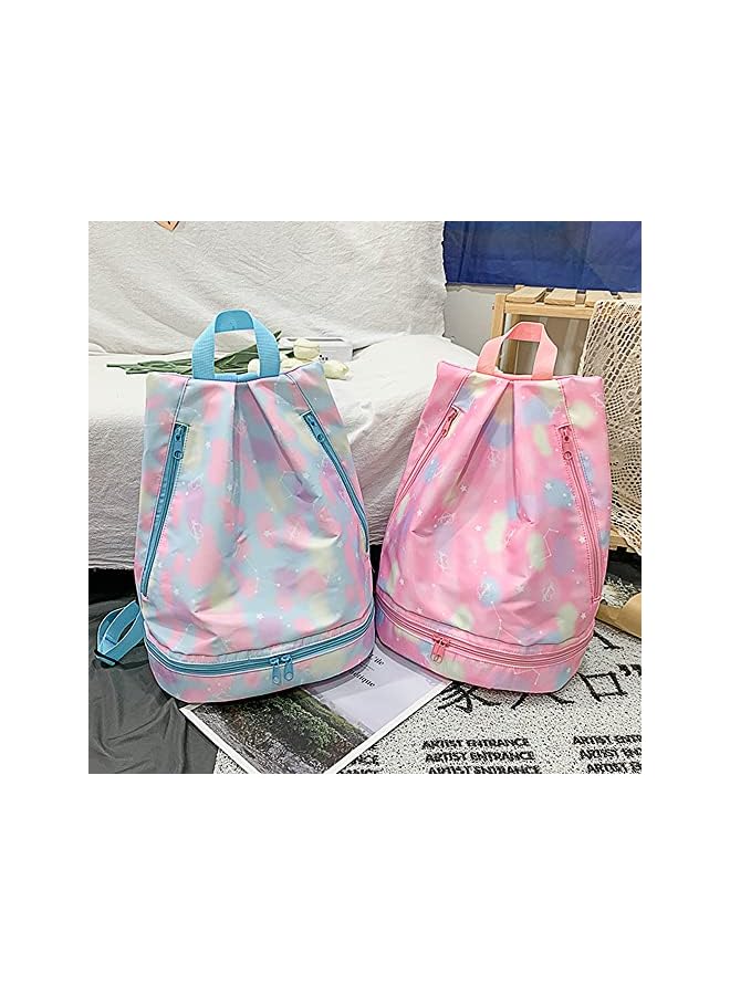 PROMASS Gym Bag Women, Swimming Beach Bag For Girls, Sports Backpack Wet And Dry Storage, Yoga Dance Camping Hiking Travel Swim Bags (Blue) - Image 3