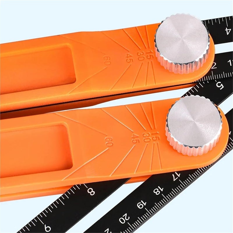 Sliding T-Bevel Gauge Protractor Wooden Marking Gauge Protractor Activity Angle Rulers Gauges Tri Square Sliding T-Bevel with Bubble Handle(Short Ruler) - Image 5