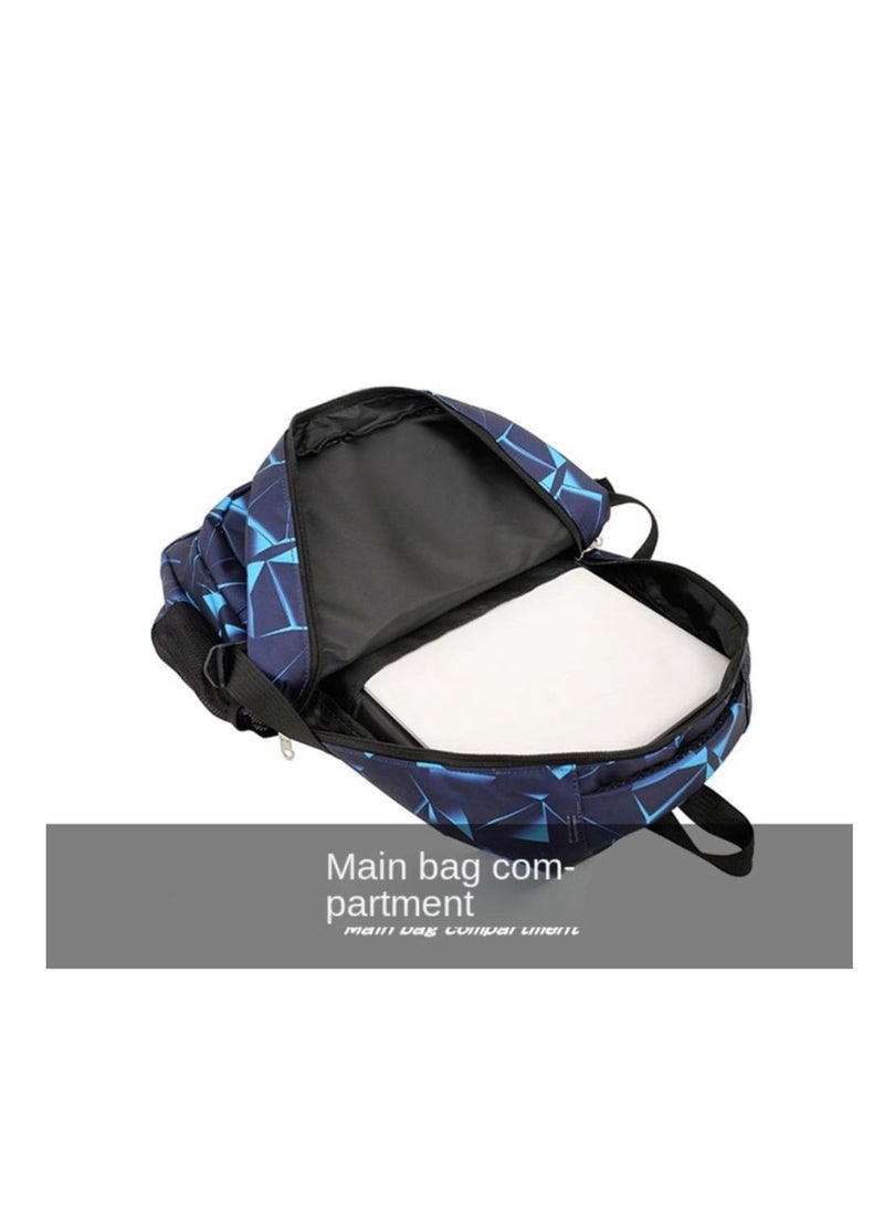 سبورت طقم حقيبة مدرسية ولوازمها مطبوعة مكون من 3 قطع أزرق/ أسود/ بني - Image 4