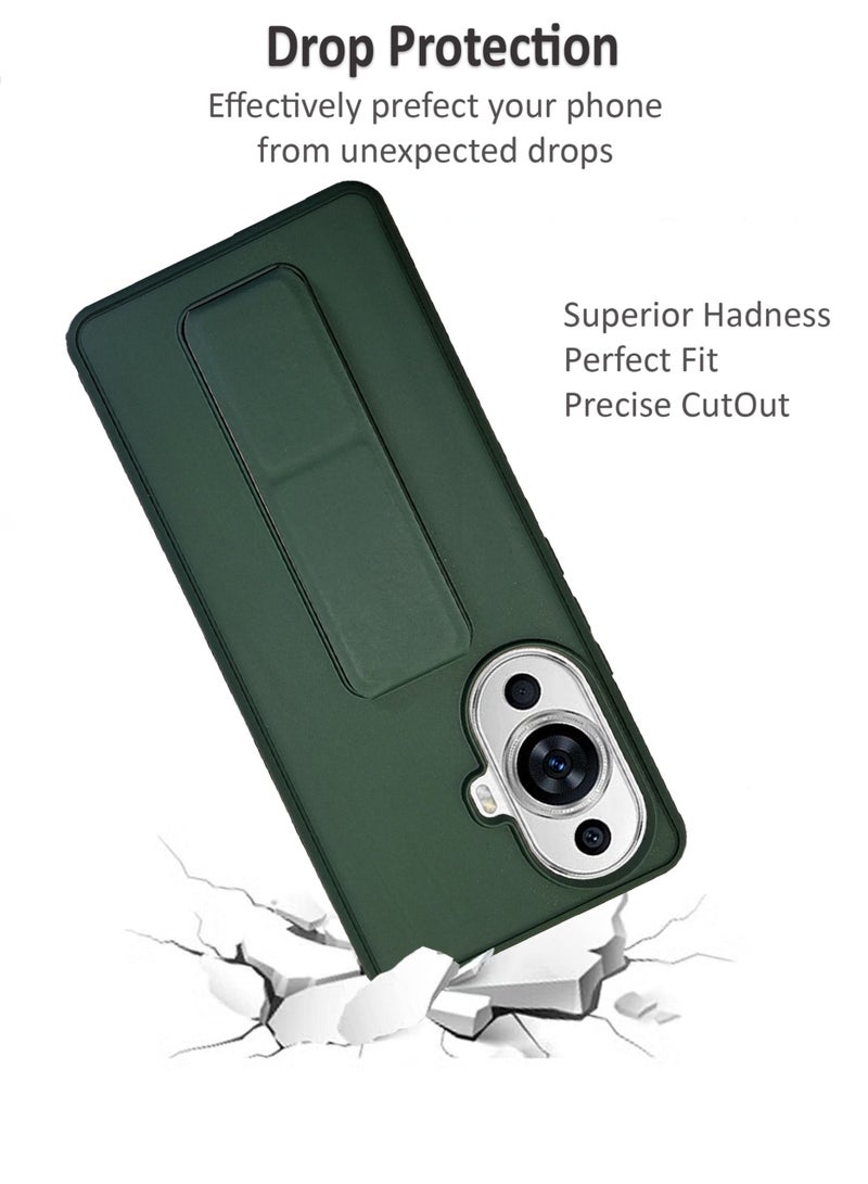 Waldic Premium Silicone Magnetic Hand Grip Case Cover for Huawei Nova 11 - Green - Image 3