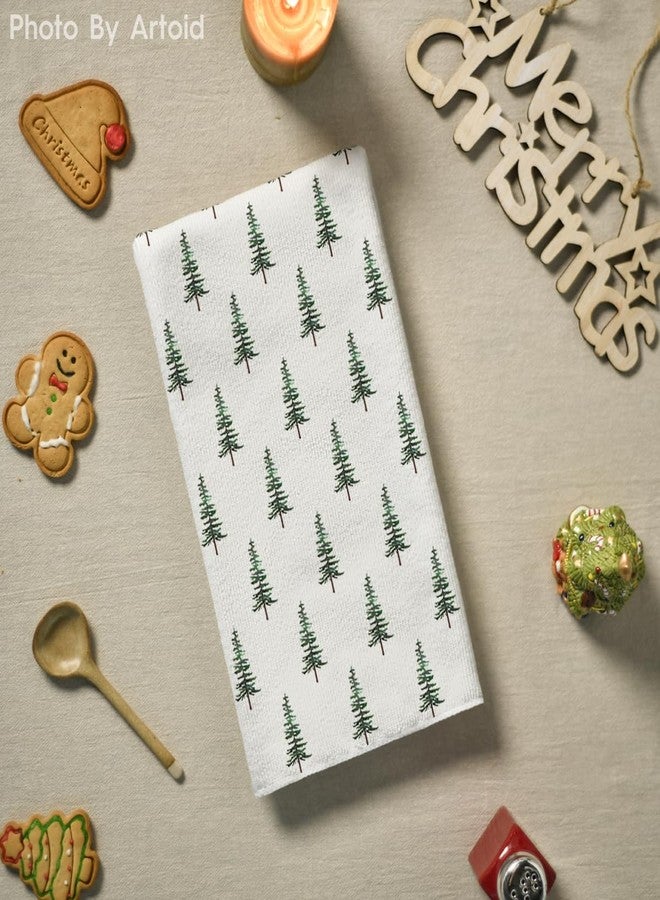 Artoid Mode Green Xmas Tree Christmas Kitchen Towels Dish Towels, 18x26 Inch Farmhouse Holiday Winter Decoration Cleaning Set of 2 - Image 4