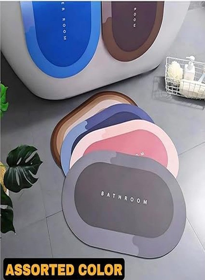 TICOLO Waterproof Bathroom Doormat with Non Slip Backing, Quick Dry Floor Mat for Bathroom, 60 x 40 cm (4, Multicolor, Pack of 4) - Image 2