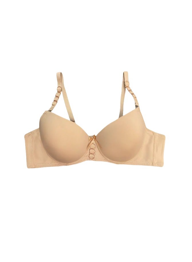 Women's bra with light C cup underwire without padding, decorated with beautiful civil rings 