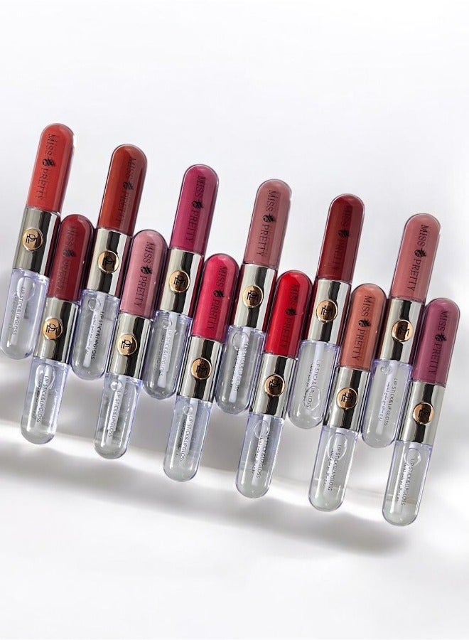 MISS PRETTY 12-Color Liquid Lipstick + Lip Balm - Elegant and Soft Lips All Day Long - Image 1