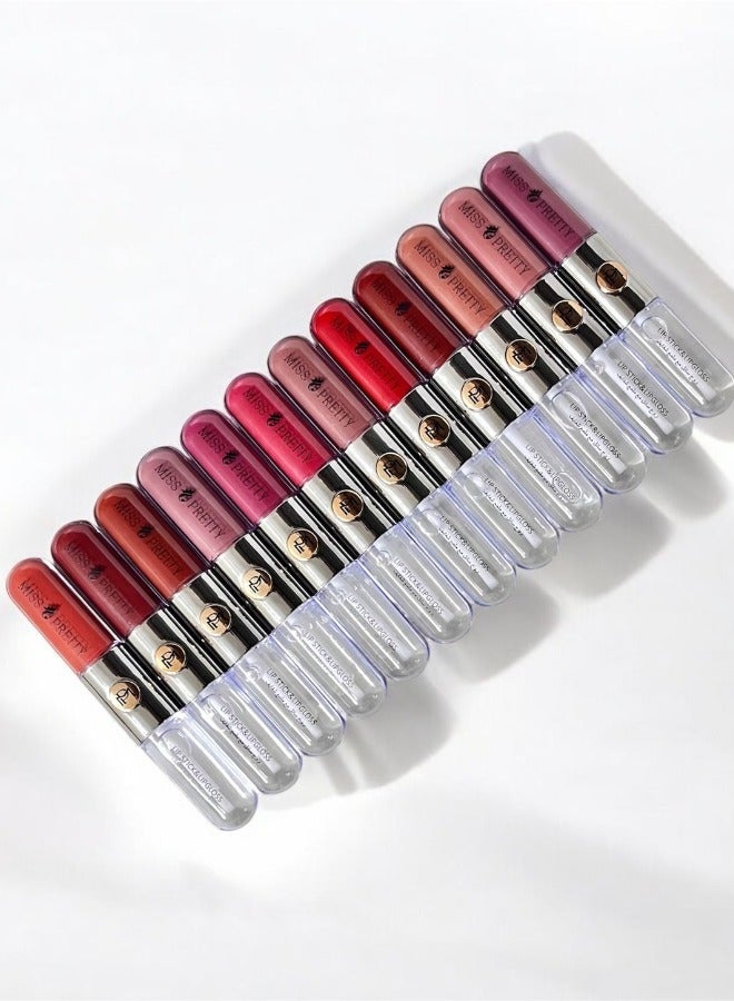 MISS PRETTY 12-Color Liquid Lipstick + Lip Balm - Elegant and Soft Lips All Day Long - Image 2