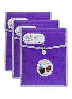 Foldermate 3-Piece A4 Size Top Load Expanding File Violet  - Image 1