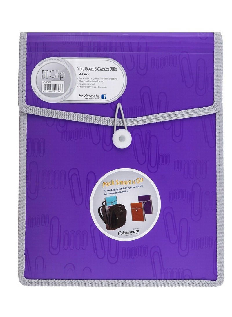 Foldermate - 3-Piece A4 Size Top Load Expanding File Violet - Image 1