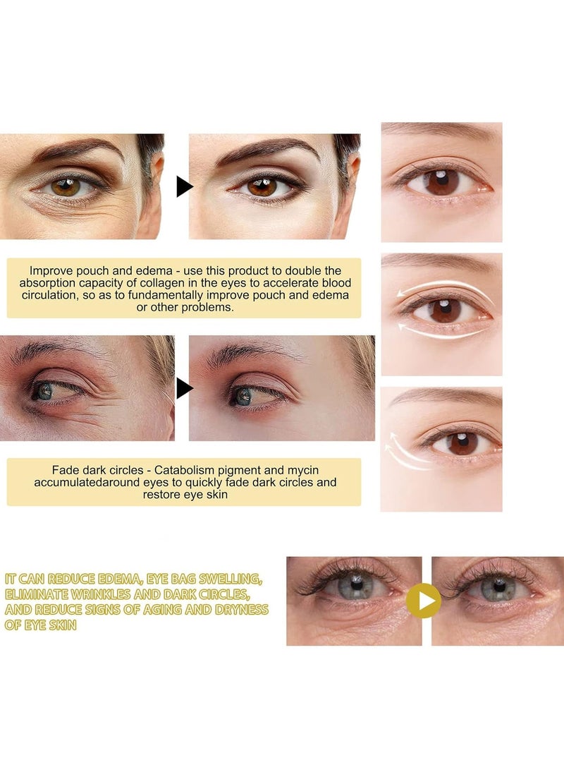 EELHOE 24K Gold Eye Treatment Mask 60pcs, Has The Effect Of Reducing Edema, Eliminating Wrinkles and Dark Circles Under The Eyes, and Reducing Eye Skin Aging, Skin Care for Both Men and Women Suitable for All Skin Types - Image 5