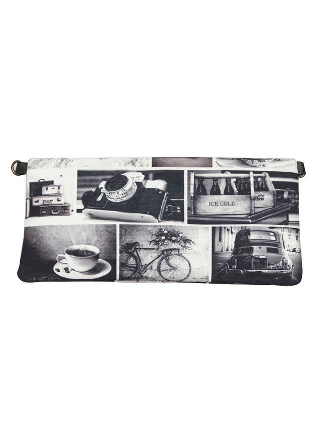 BAND BOX Black N White Clutch & Sling - Image 3