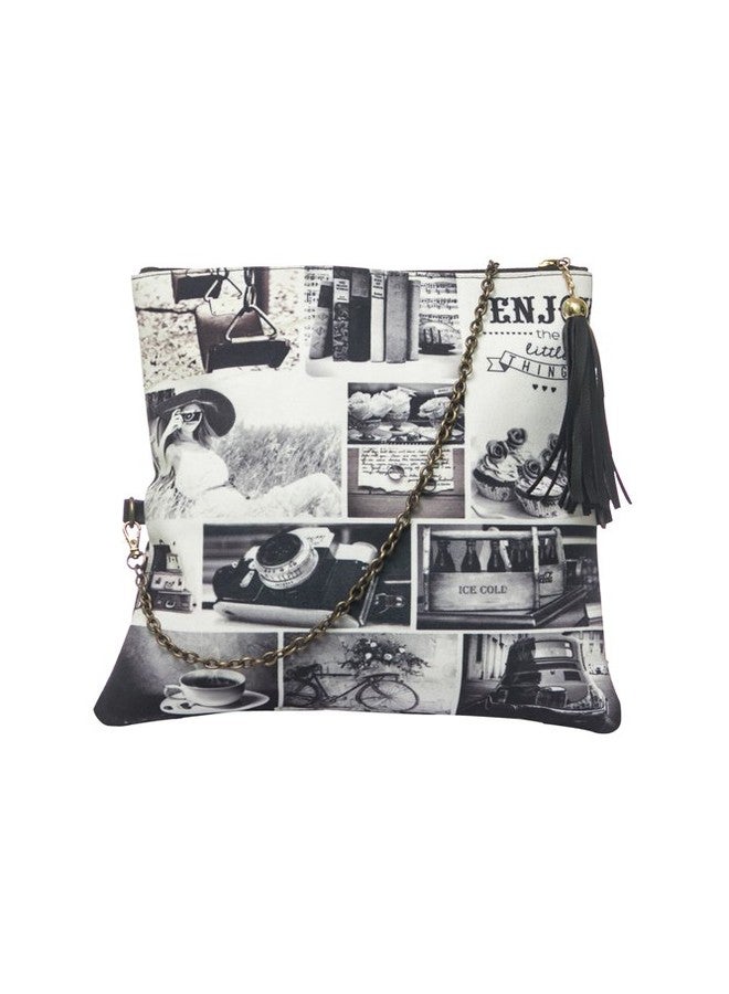 BAND BOX Black N White Clutch & Sling - Image 4