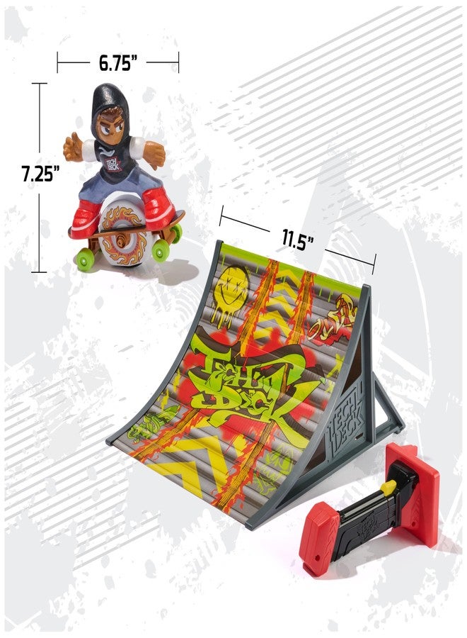 Tech Deck Shred N' Blast Sk8board, Motorized Finger Skateboard Toy with Rider & Ramp for Fast Tricks & High Jumps, Kids Toys for Boys and Girls Ages 6 & Up - Image 5