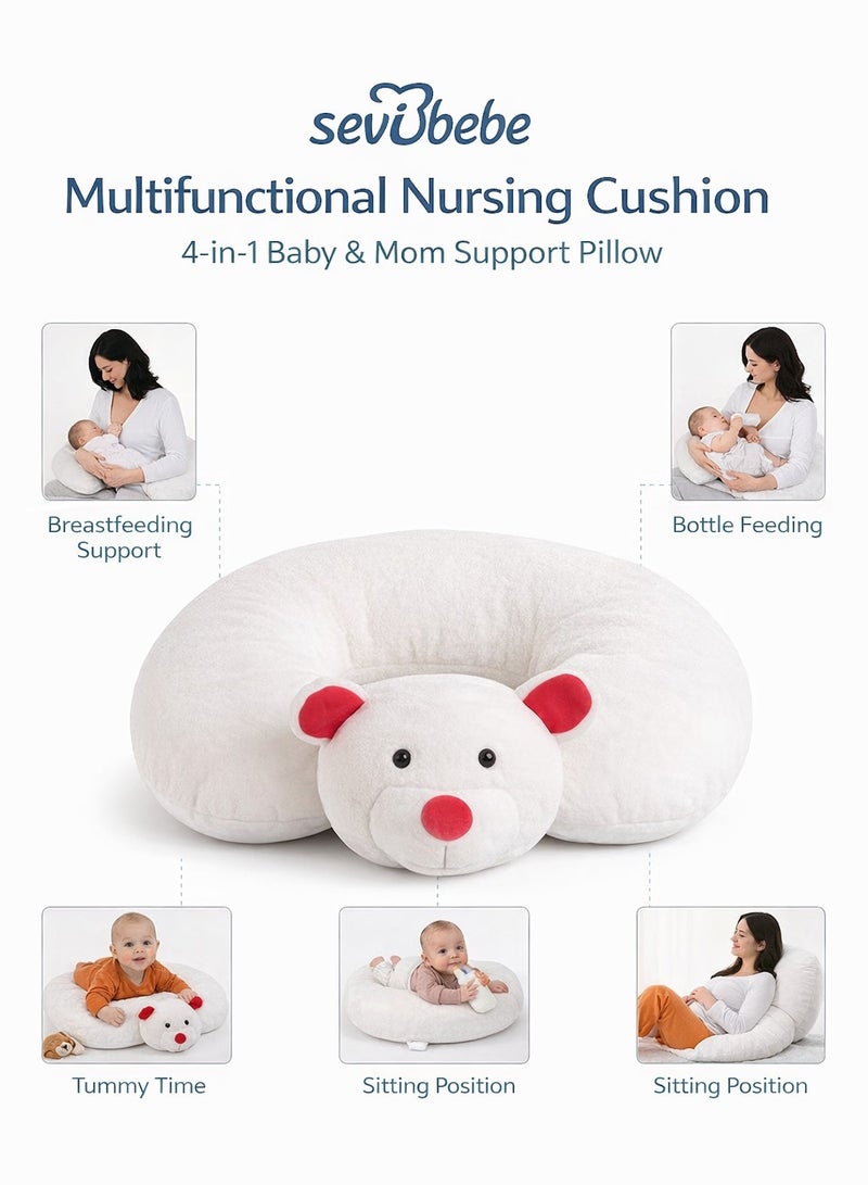 Sevi Bebe Multifunctional nursing Cushion Baby nursing pillow Baby anti-milk pillow Newborn feeding Double-sided Baby ramp pillow - Image 2