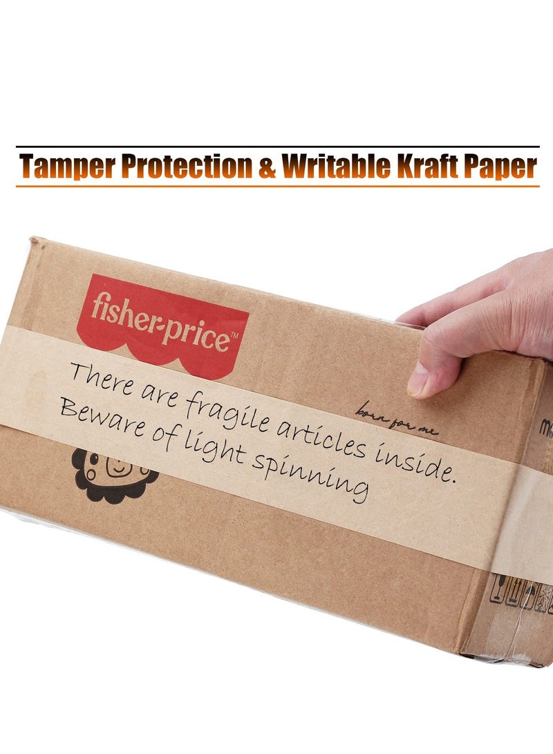 Kraft Paper Gummed Tape, 4 Pack Reinforced Fiberglass Water Activated Kraft Tape Brown Packing Tape Heavy Duty for Mailing Shipping Carton Sealing Boxes (1.88” x 55 Yards) - Image 4