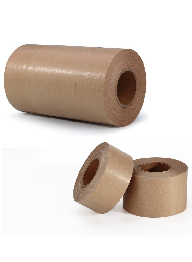 Kraft Paper Gummed Tape, 4 Pack Reinforced Fiberglass Water Activated Kraft Tape Brown Packing Tape Heavy Duty for Mailing Shipping Carton Sealing Boxes (1.88” x 55 Yards) - Image 1