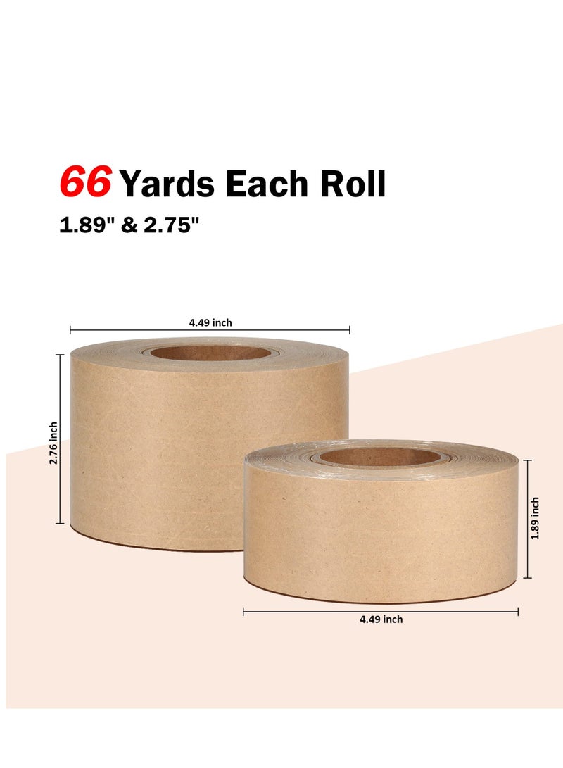 Kraft Paper Gummed Tape, 4 Pack Reinforced Fiberglass Water Activated Kraft Tape Brown Packing Tape Heavy Duty for Mailing Shipping Carton Sealing Boxes (1.88” x 55 Yards) - Image 3