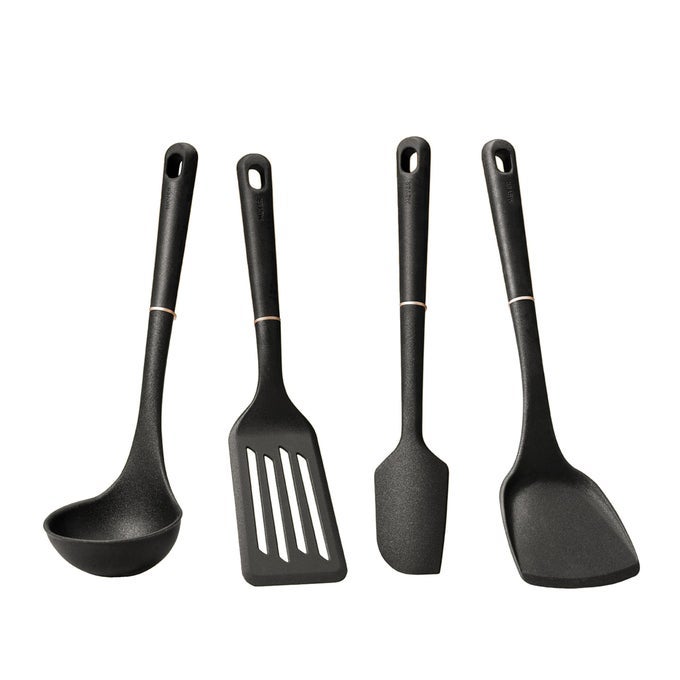 TOOLS AND GADGETS KITCHENCOOKING UTENSILS SET 4 PIECE MATTE BLACK