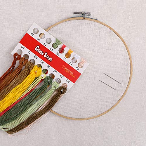 Kissbuty Linen Needlework Fabric, Kissbuty 6 PCS Linen Fabric Cloth for Garment Craft Flower Pot Decoration Embroidery Cross Stitch Cloth, 19.6 by 19.6 Inch (White,Beige and Black) - Image 5