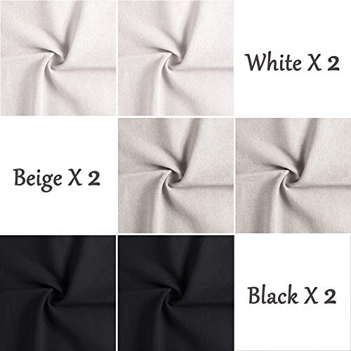 Kissbuty Linen Needlework Fabric, Kissbuty 6 PCS Linen Fabric Cloth for Garment Craft Flower Pot Decoration Embroidery Cross Stitch Cloth, 19.6 by 19.6 Inch (White,Beige and Black) - Image 4