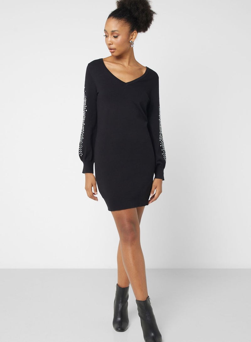 Wallis Embellished Sleeve Dress - Image 1