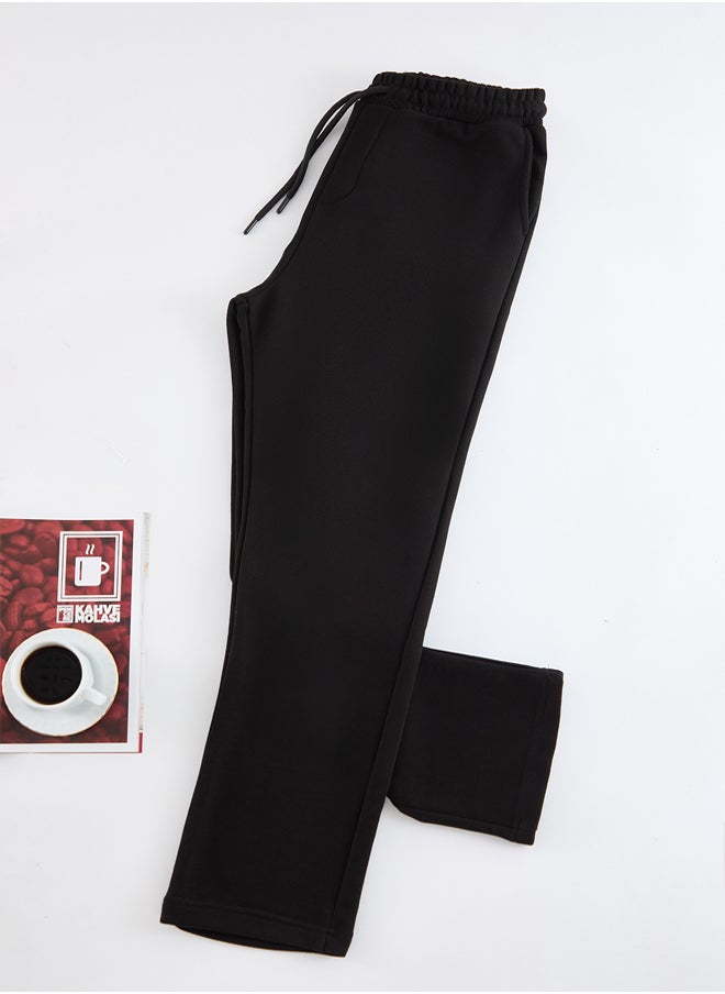 trendyol - Unisex Black Straight Fit Basic Sweatpants TMNAW25EA00022 - Image 1
