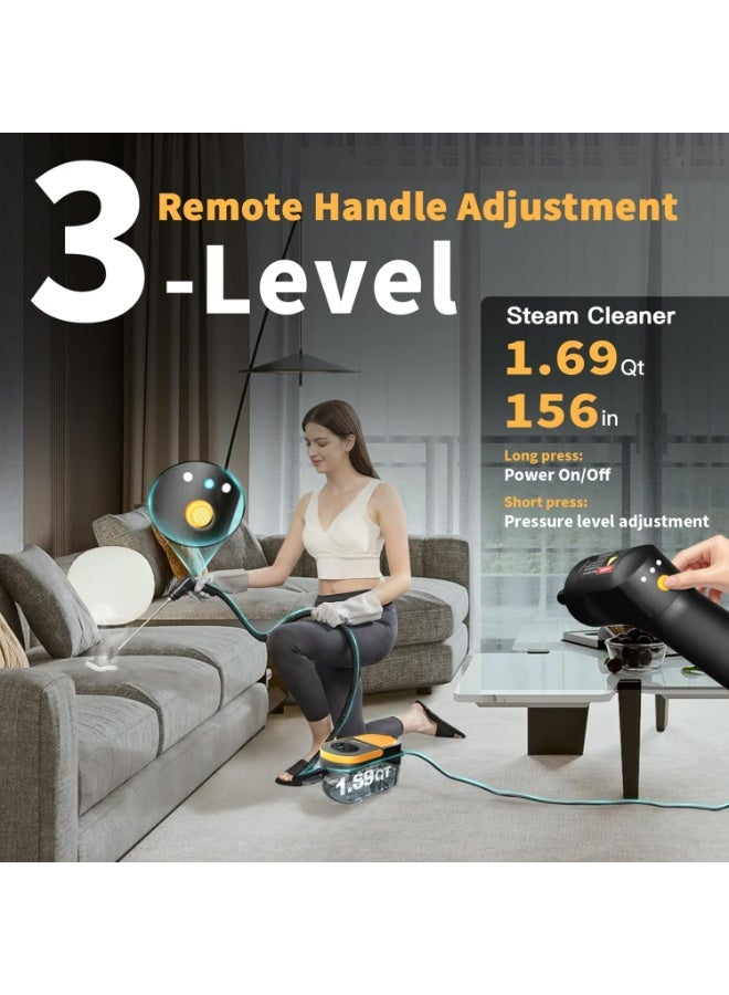 Oasisgalore 15-Second Fast Heat Steam Cleaner with 15 Attachments,1.69 Quart Portable Steamer for Floor, Tile, Cars, Grease,Dirt - Image 2